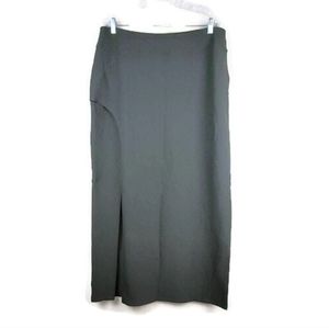 Boston Proper Womens Skirt XL Olive Long Pull-on Side Slit Travel Skirt